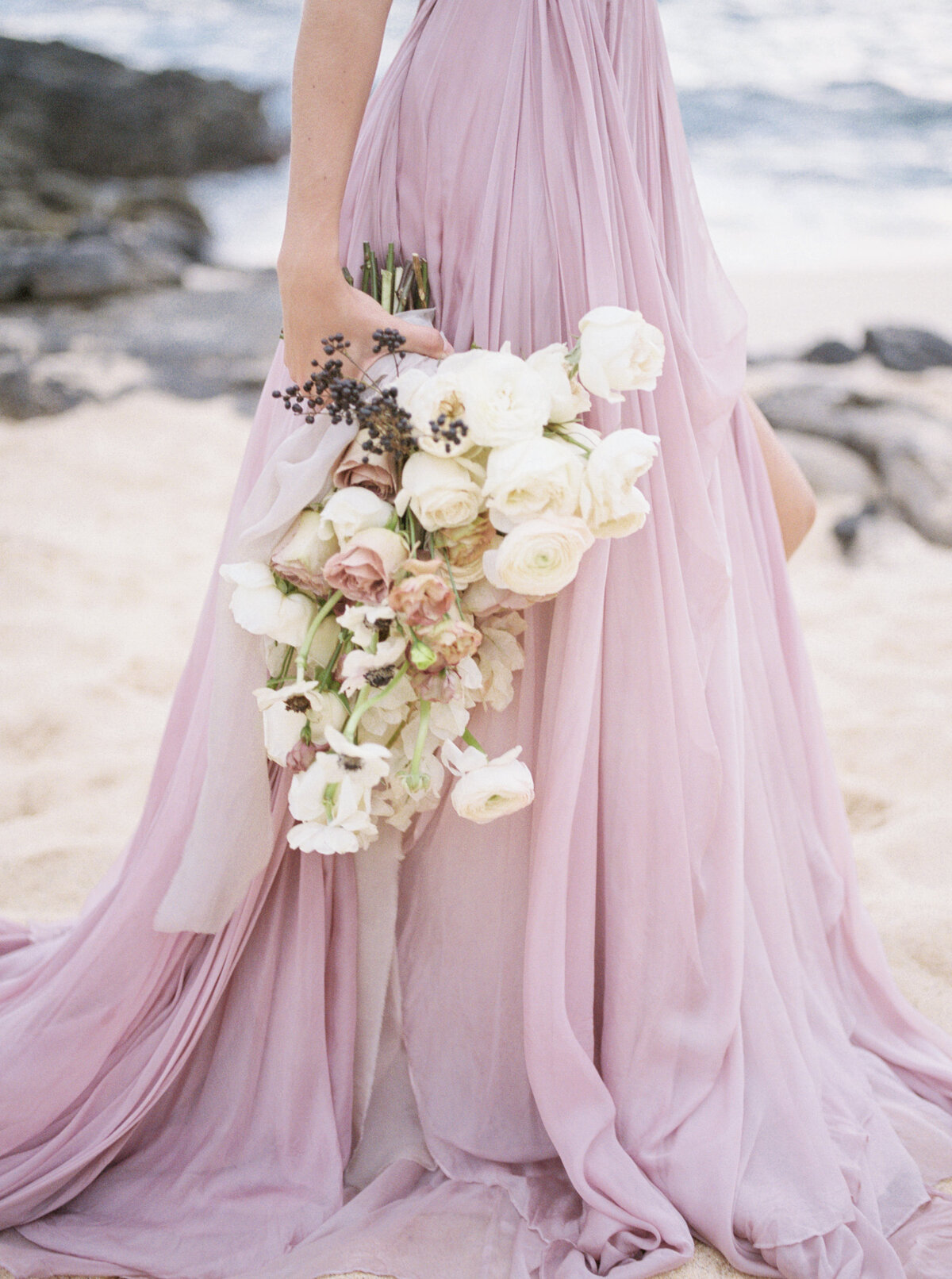 Hemingway--hawaii-beach- Lavender bouquet