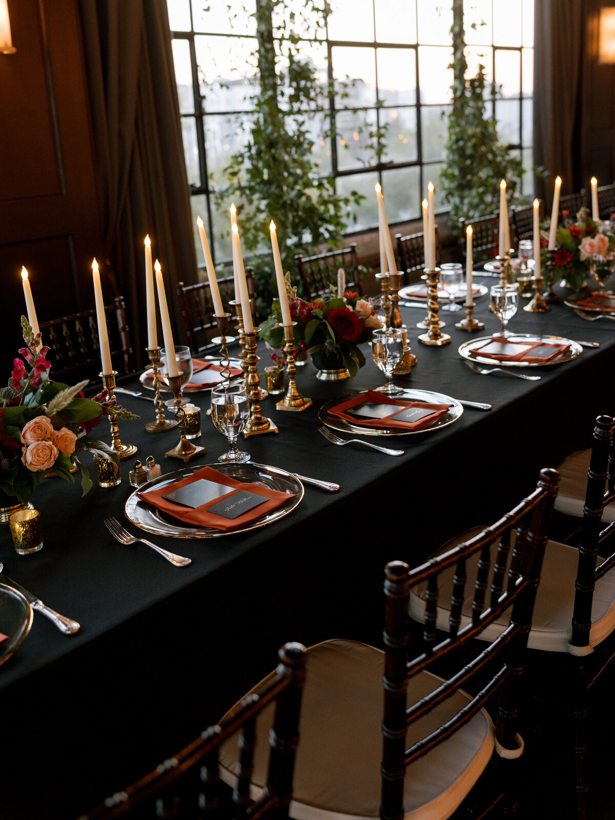 A photo of the wedding reception details  at the Astorian wedding in Houston.