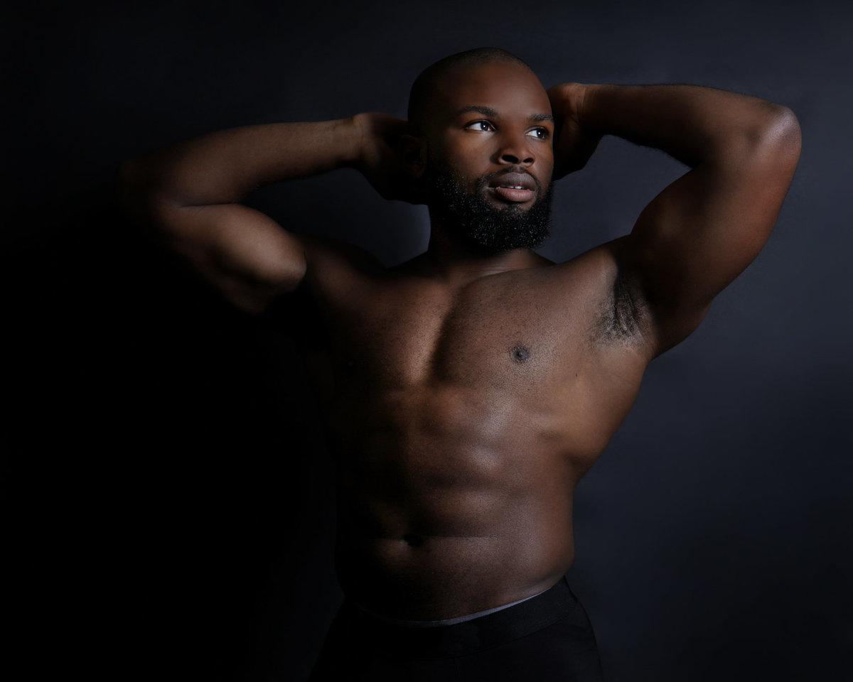 Bay Area Health Fitness and Beauty In-Studio with Black Dramatic Backdrop