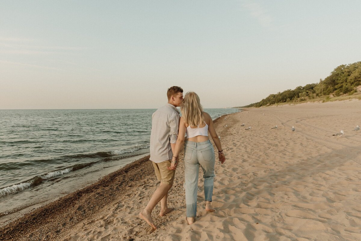 Lake Michigan couple and engagement photographer