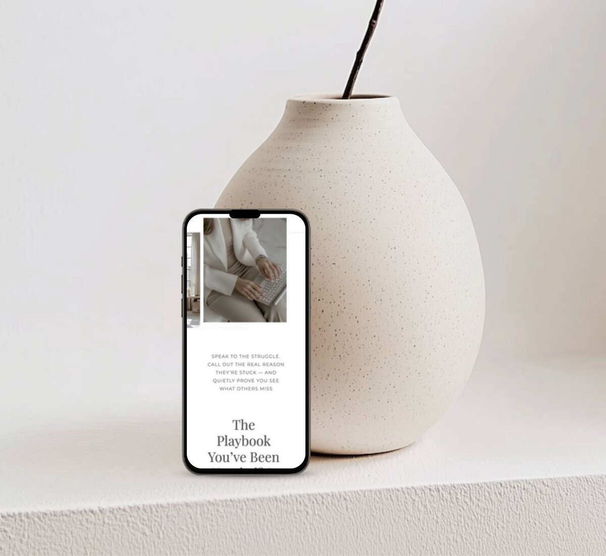 Madison Park luxury mobile ShowIt sales page template mockup on iPhone with warm neutral tones — premium ShowIt landing page design.