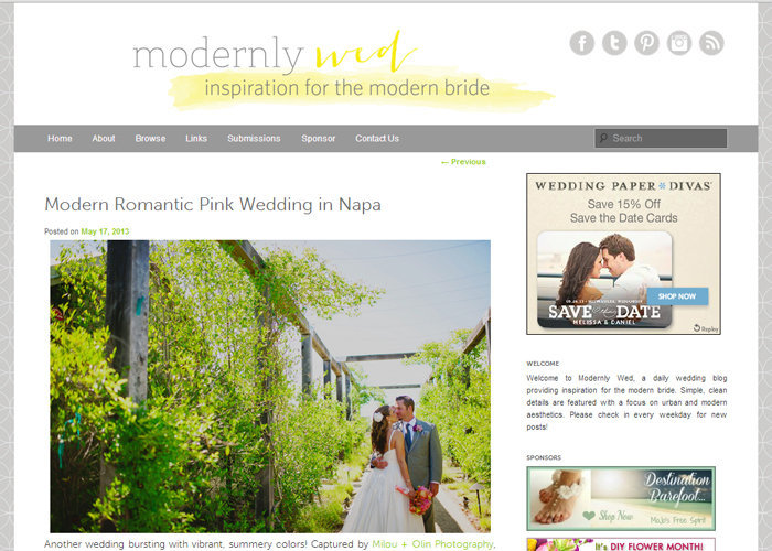 Modernly Wed Modern Romantic Pink Wedding in Napa - Weddings by Milou and Olin