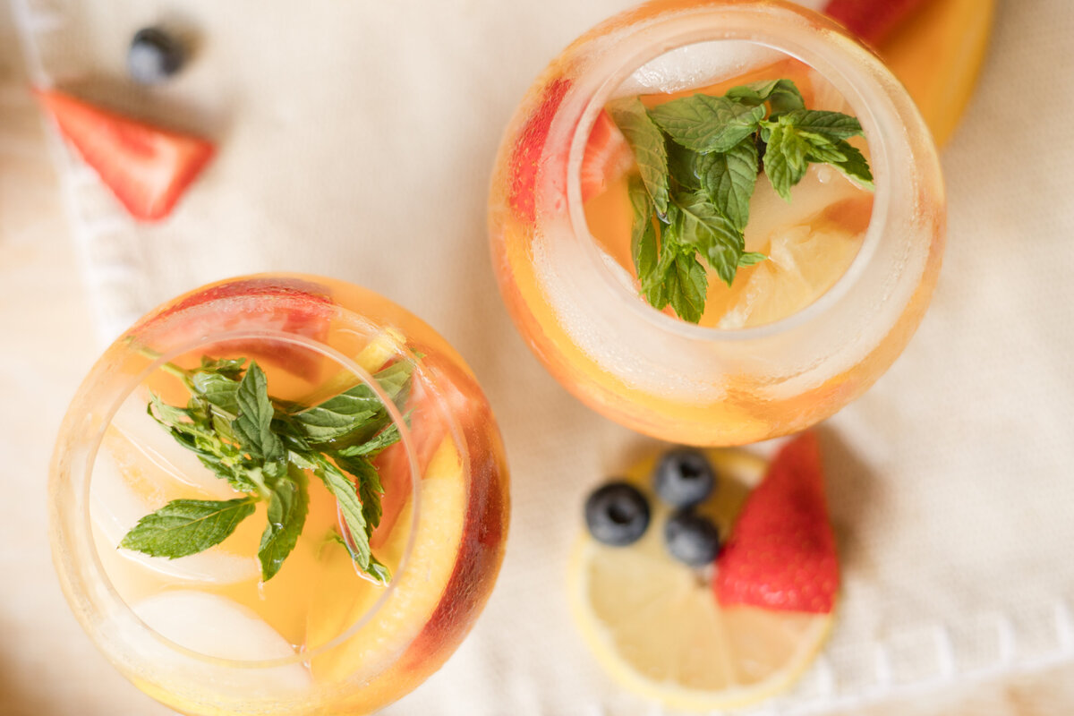 food photography photoshoot for stroll peach sangria