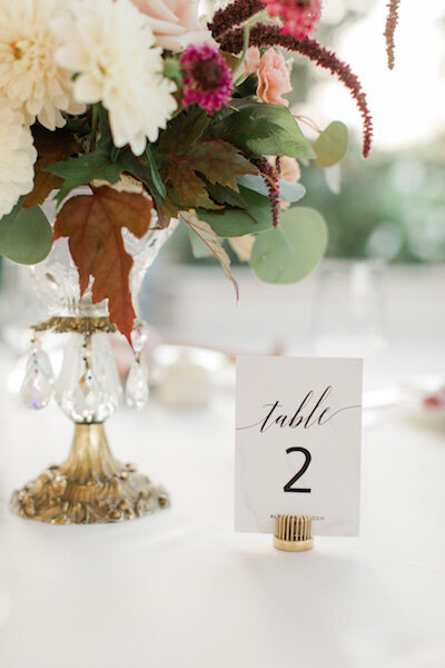 table arrangement in crystal dish