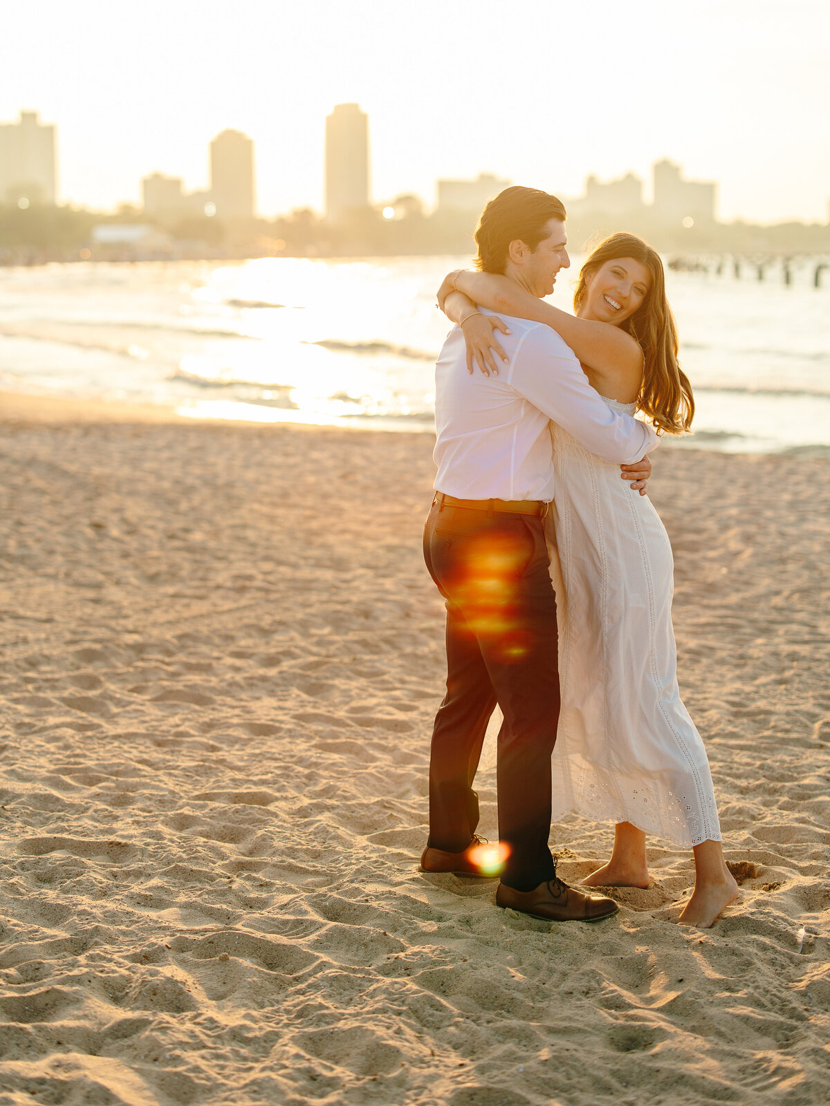 Downtown Chicago Dallas Engagement Photos Colorful Washington Square Park Wrigley North Ave Beach-19