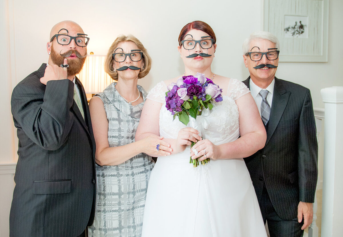 Family Portrait Playful Mustache