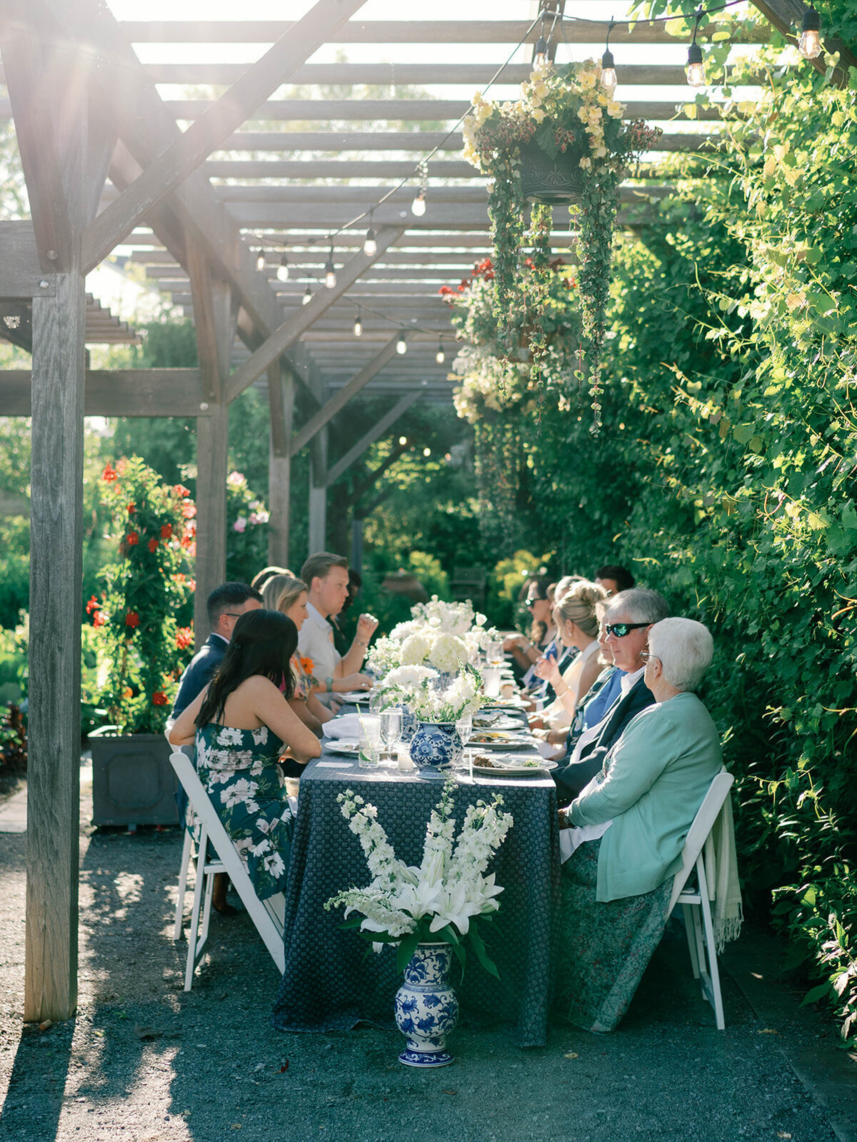 Welcome dinner in a garden