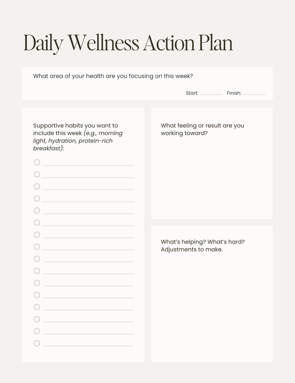 Fillable Journal Page