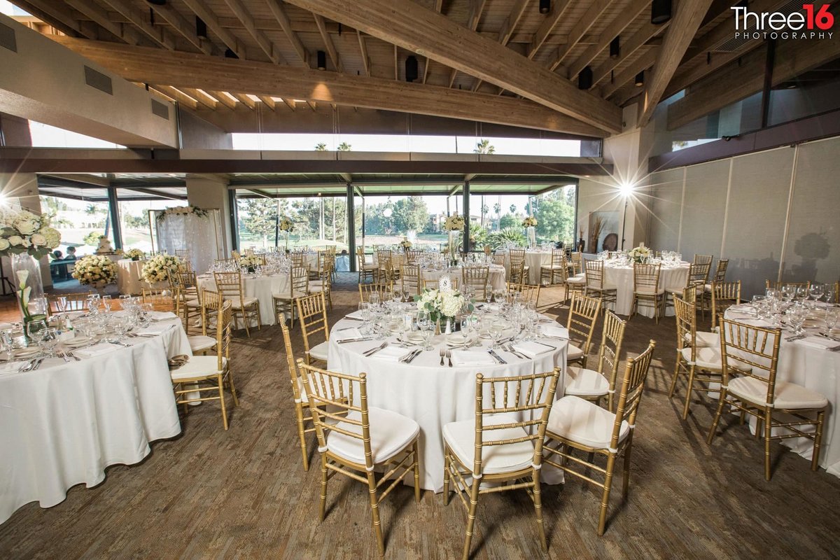 Wedding Reception table setup at the Tustin Ranch Golf Course