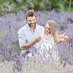 portland family photos in a lavender field