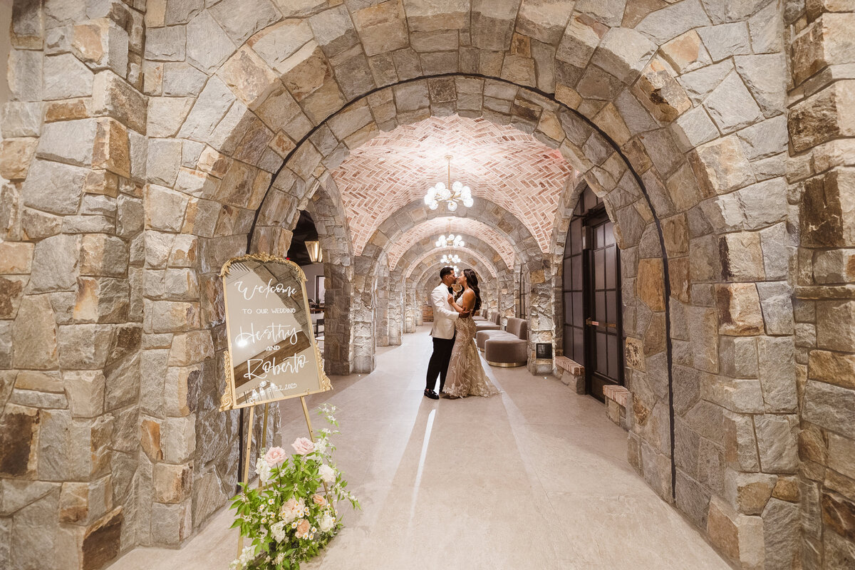 the wine cellar archway at the reserve at perona farms nj