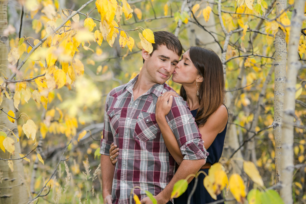 fall colorful leaves engagement photos