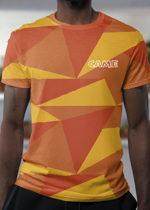 man wearing company tshirt pattern