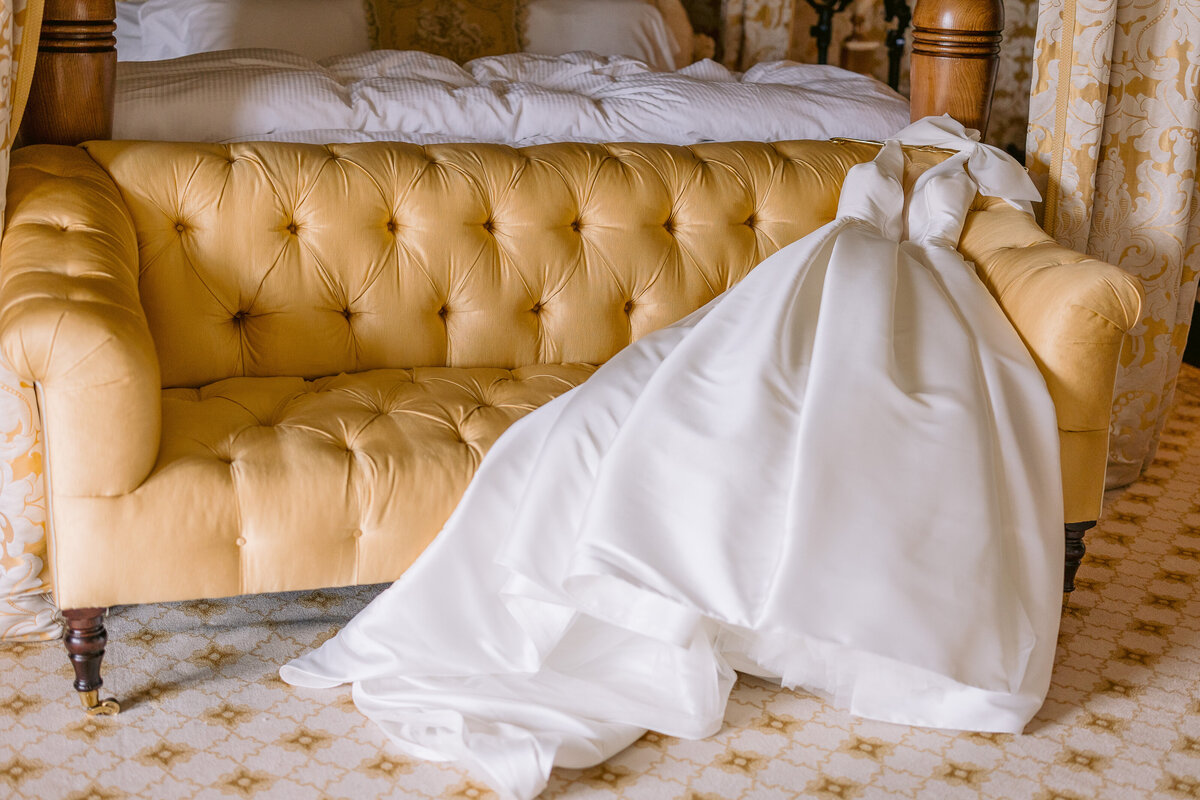 Dress on a couch at dover hall