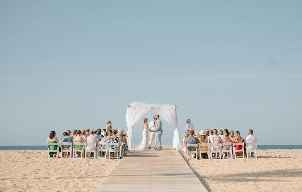 a wedding ceremony on the beach at Dream Macao