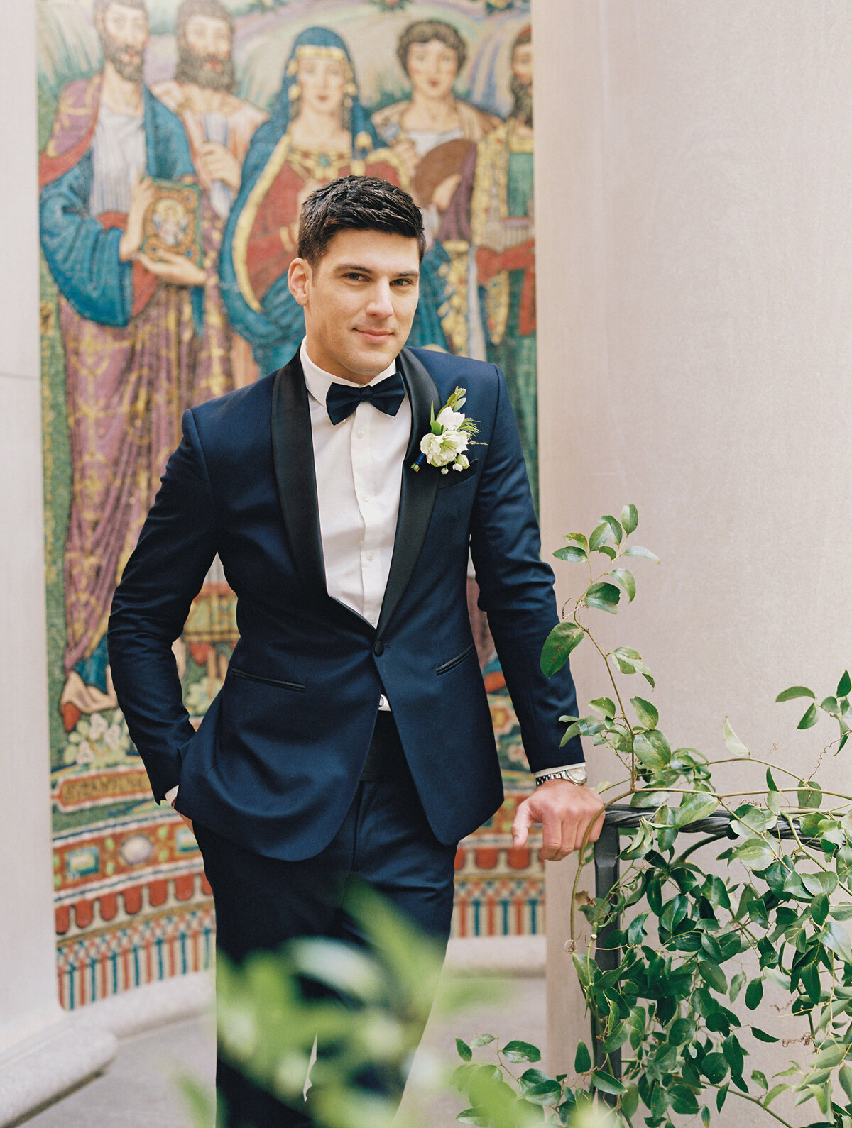 Groom in Blue Suit
