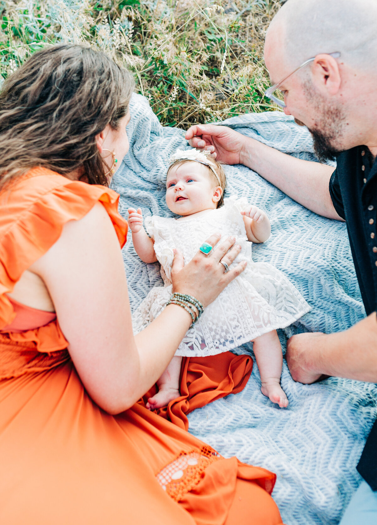 young family with baby for family photos in Roseburg, Oregon