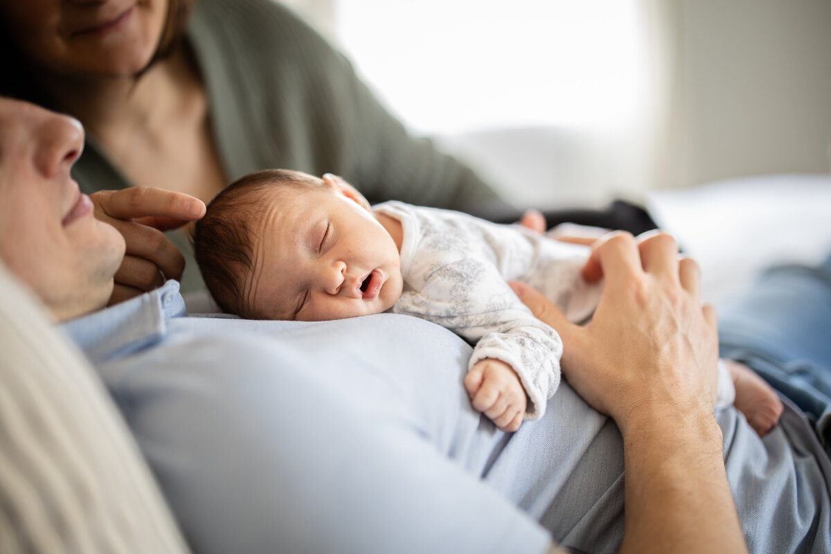 Real, authentic moments captured right after bringing baby home from hospital
