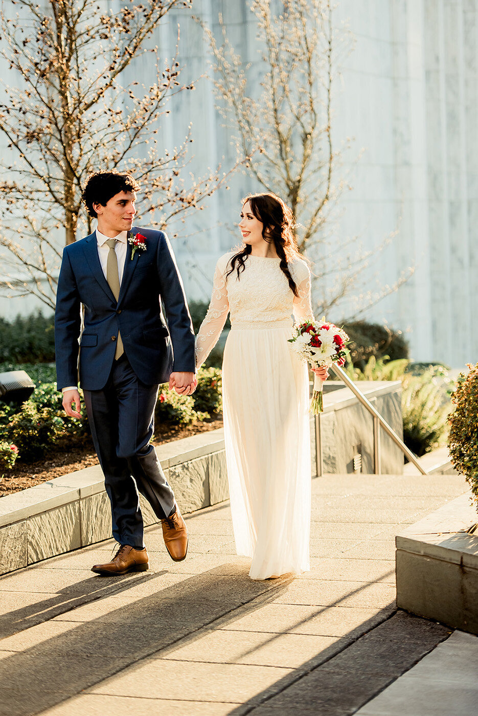 mormon couple at temple