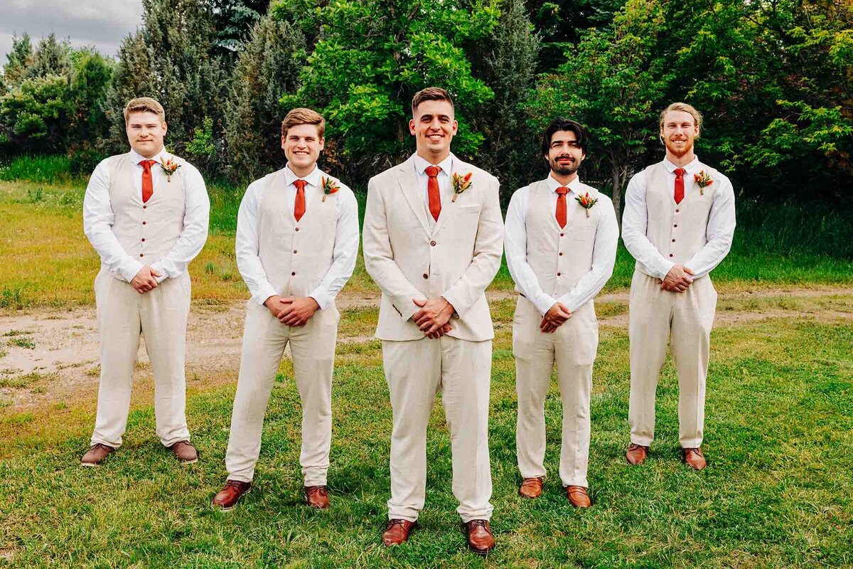 Groom with groomsmen at Shades of Green Events in Helena, MT