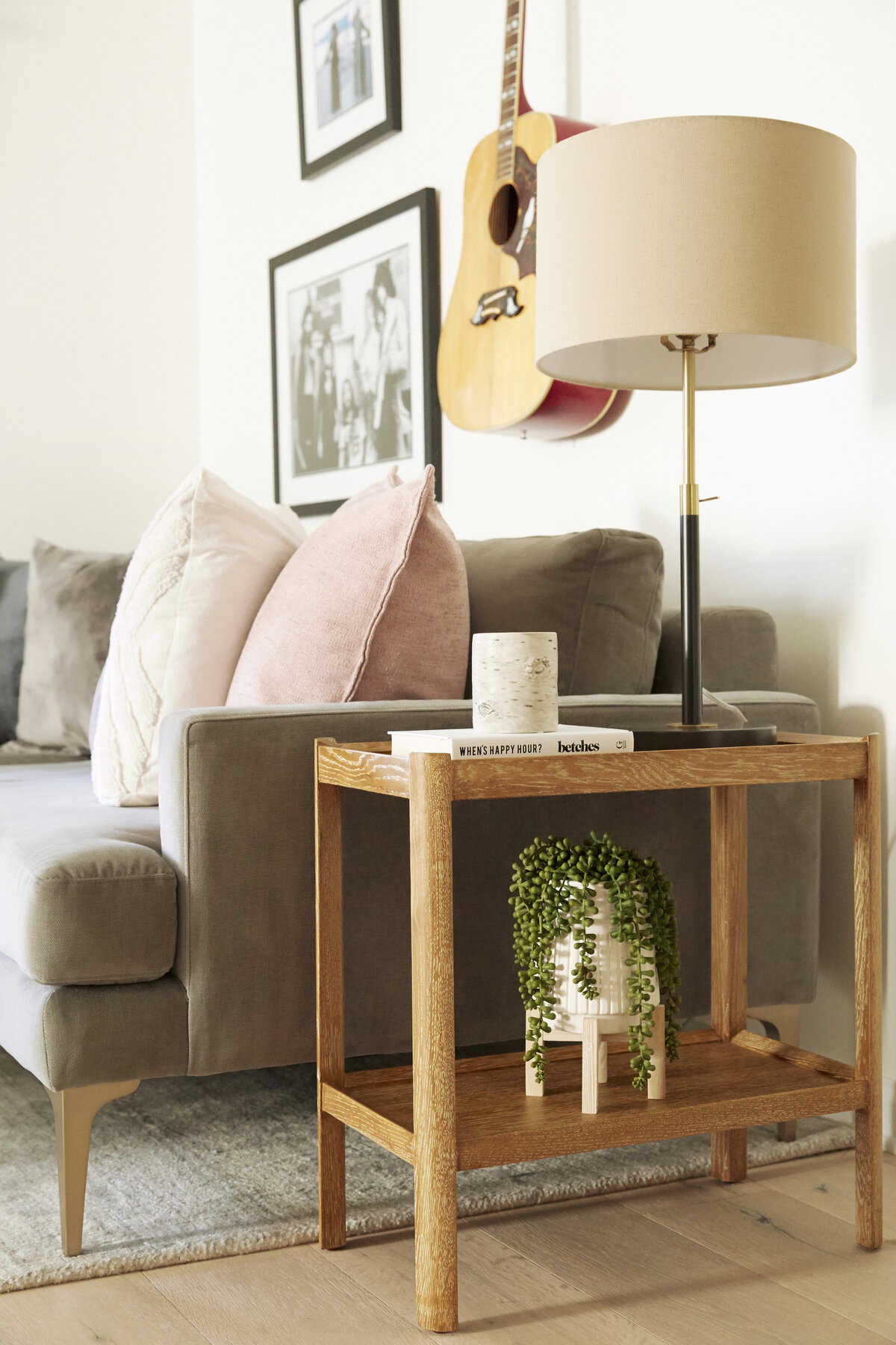 Living Room Side Table Brown Wood Minimal Design