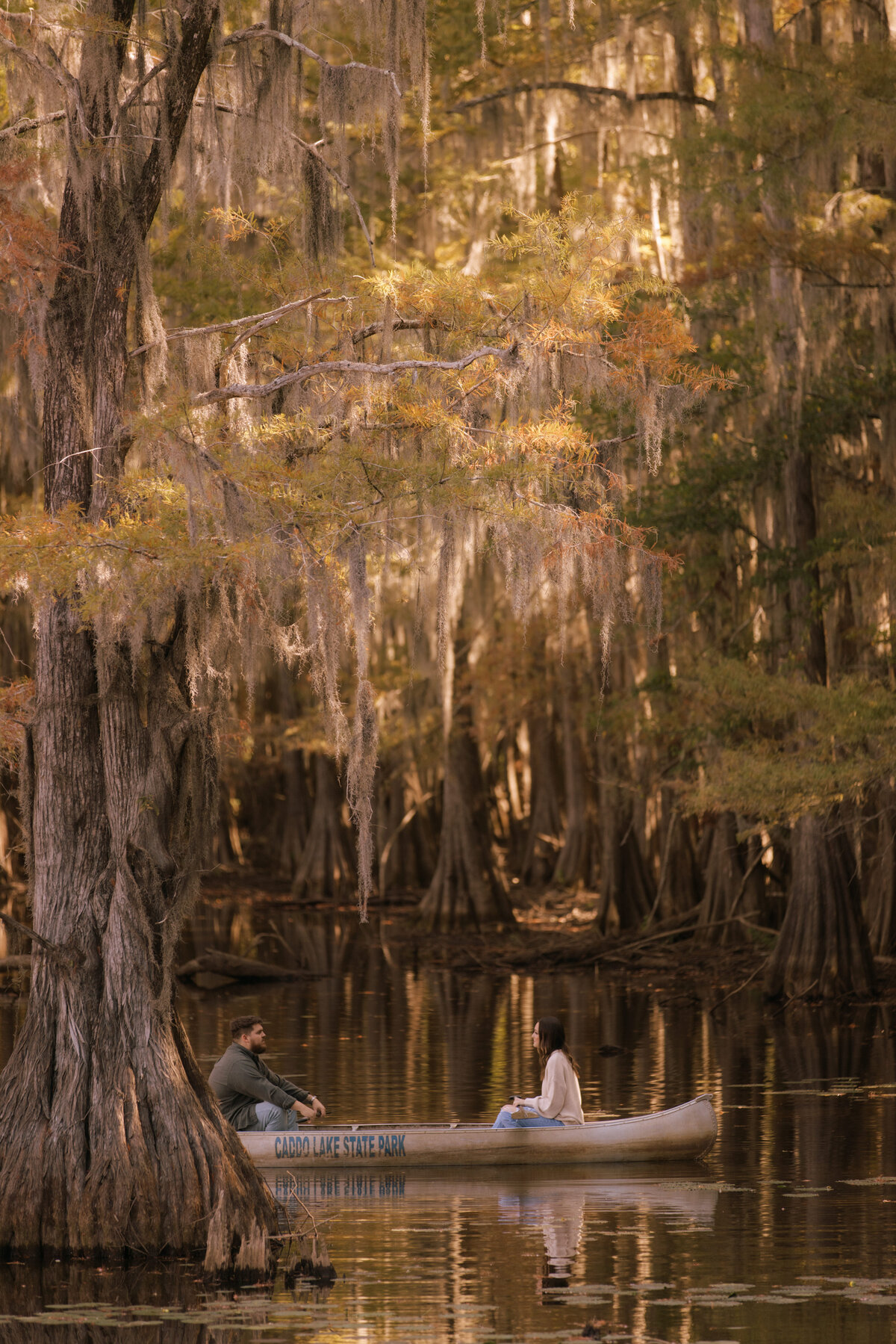 The Deep in the Heart Retreat | Carleigh + Wyatt's Canoe Engagement Session at Caddo Lake State Park | Alison Faith Photography-3380