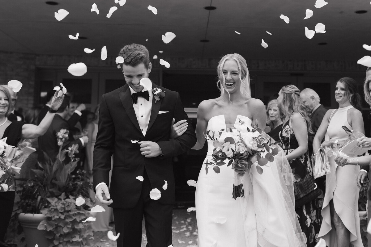 Indianapolis wedding photographer candid church exit photo