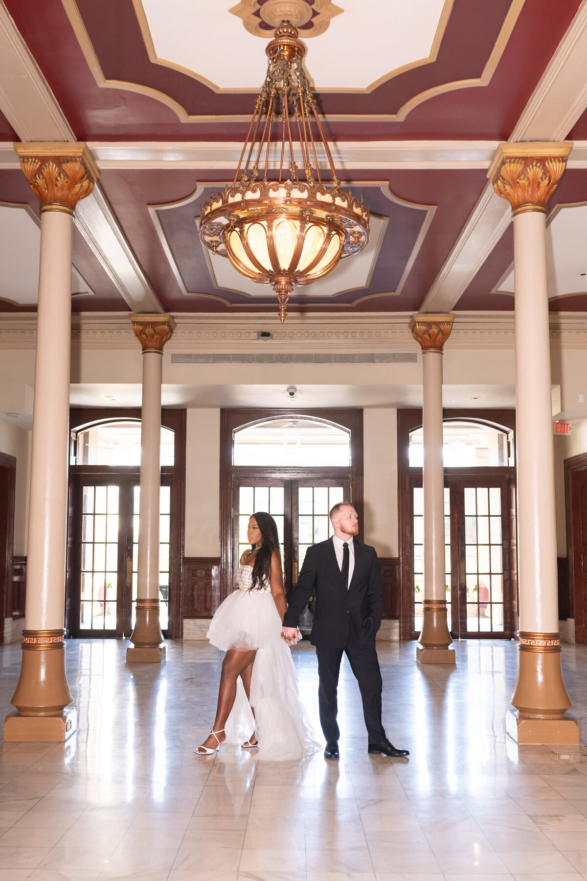 Engagement Session in Downtown Austin Texas at the Driskill Hotel