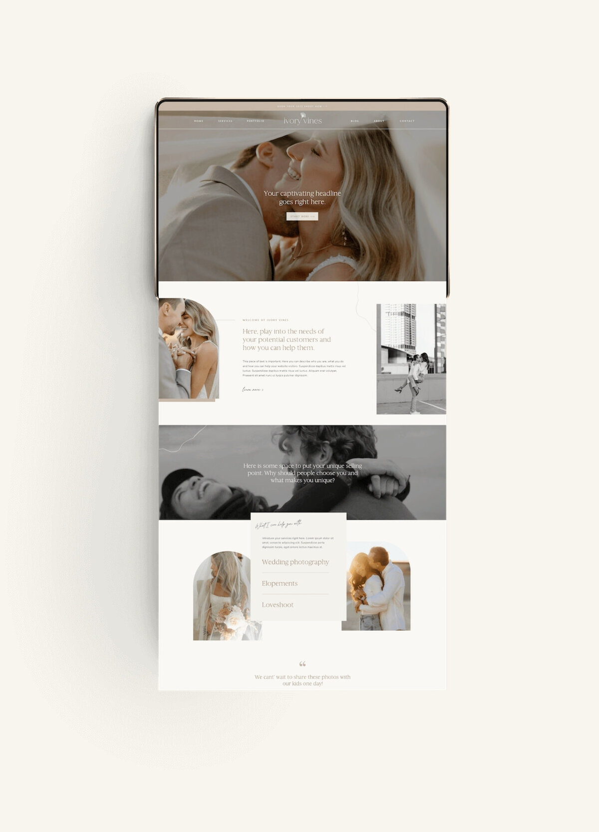 Showit website template voor fotografen