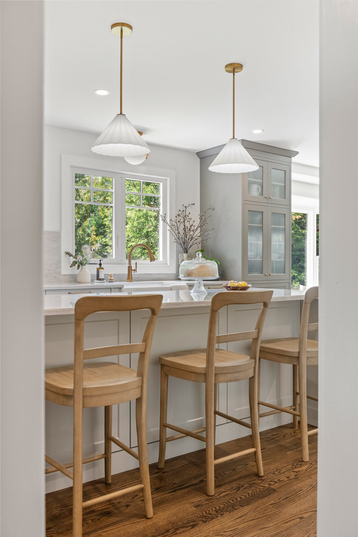 Final image of our elegant espresso kitchen interior design project.