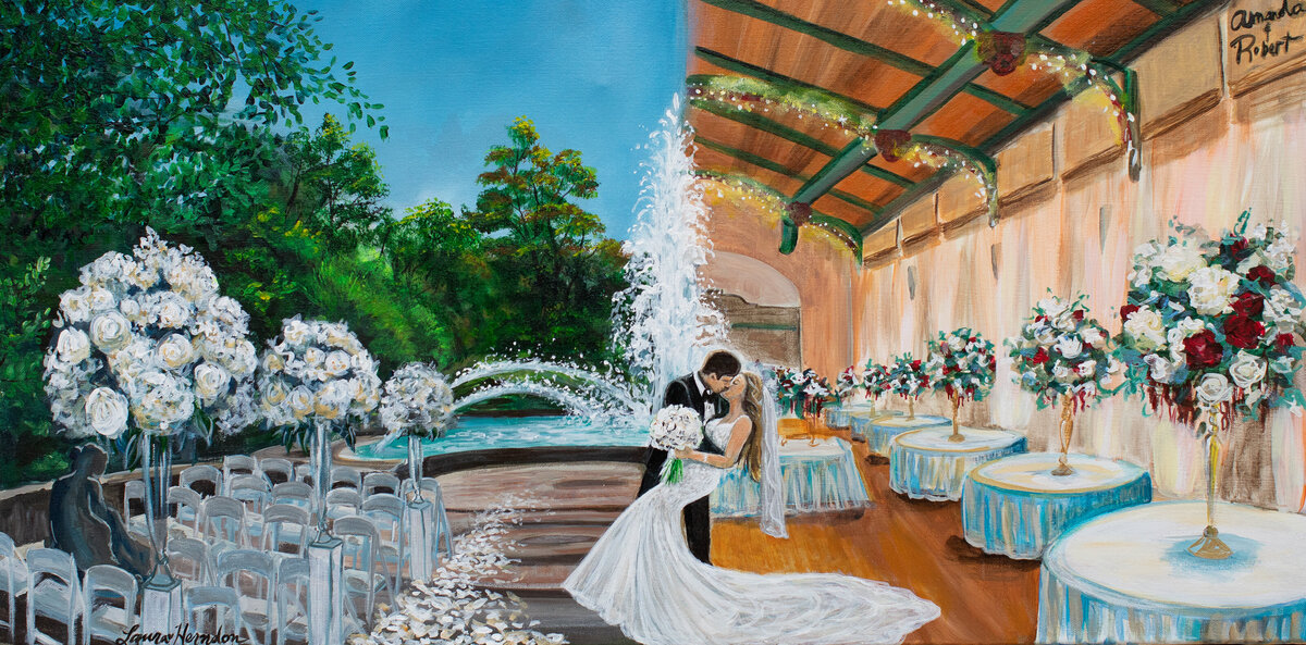 witte art museum san antonio live wedding painting by Laura Herndon