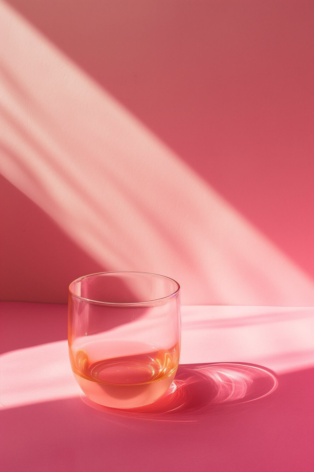 Golden Liquid in Glass with Pink Background 092124