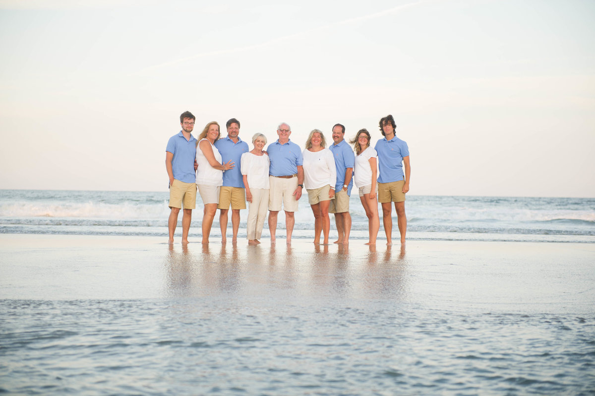 family in water for photos