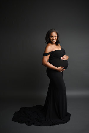 Long Black  maternity Dress Charlotte