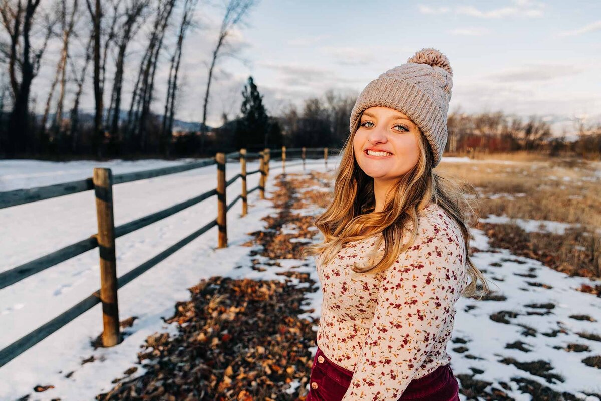 Senior photo Missoula girl at Council Grove State Park