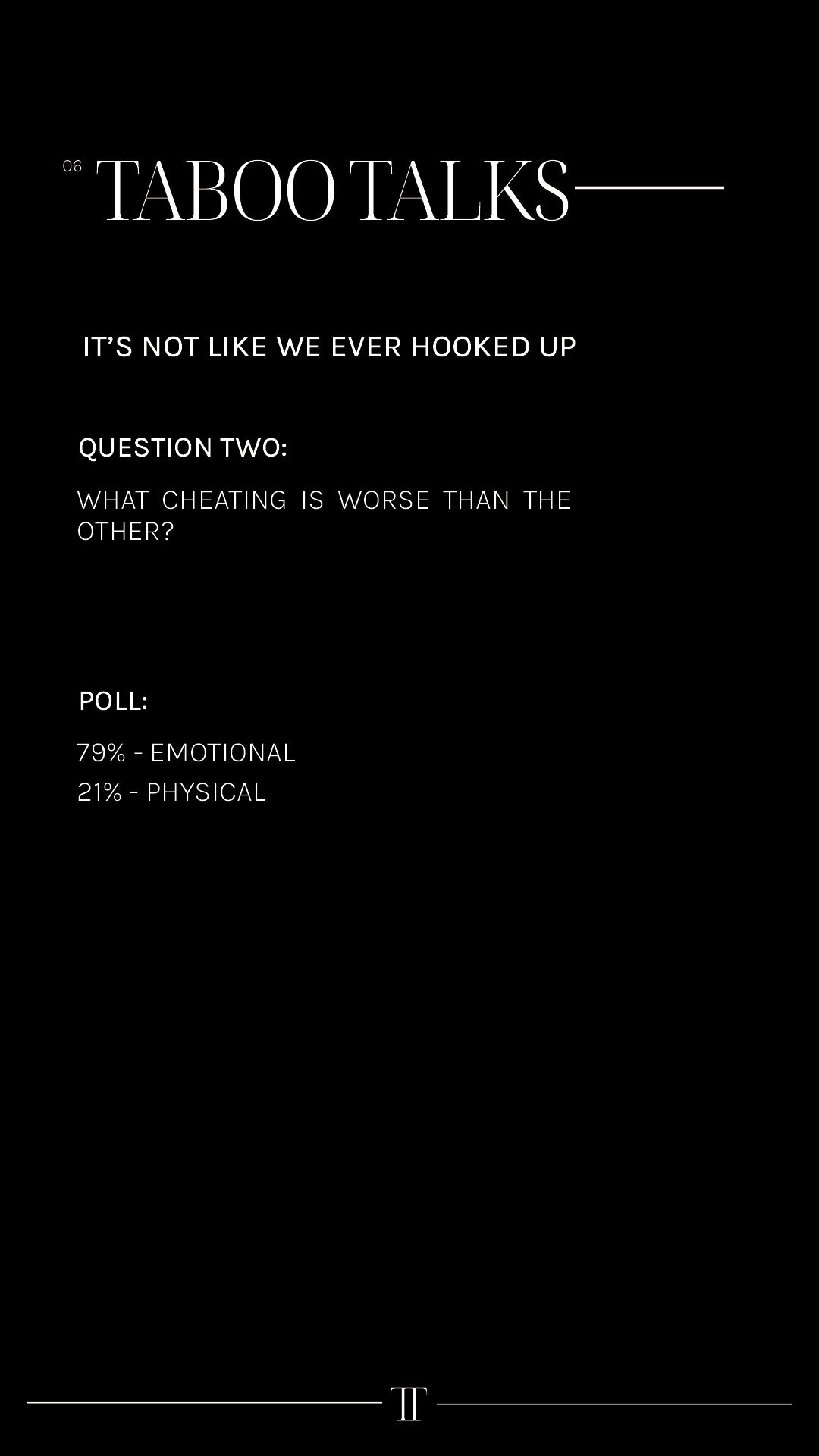 6.  It's Not Like We Ever Hooked Up3