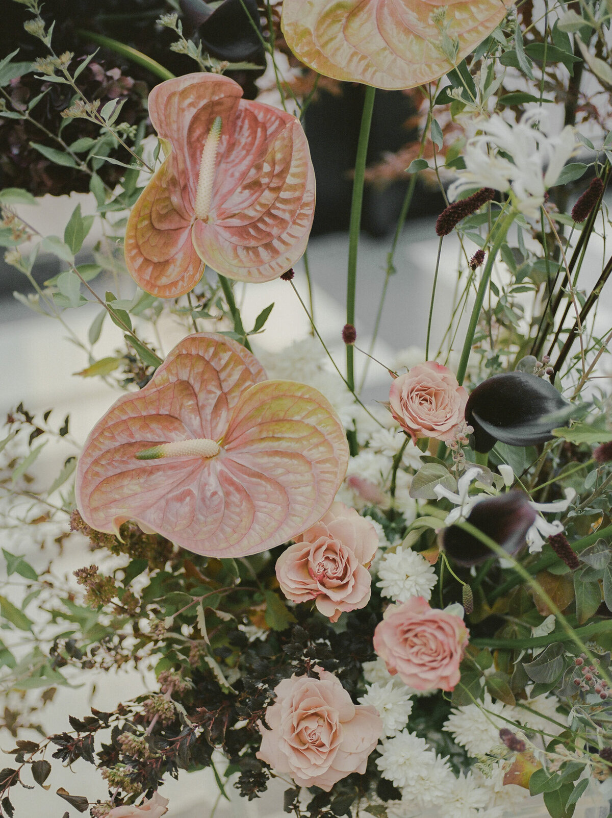 Organic, natural fall wedding flowers, fall wedding colors, Shinola Hotel