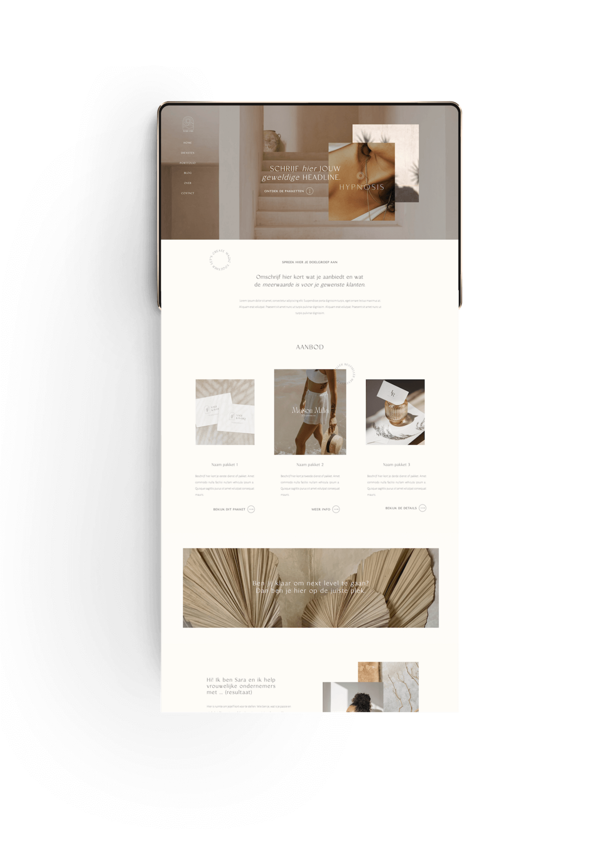 Minimalistische Showit website template