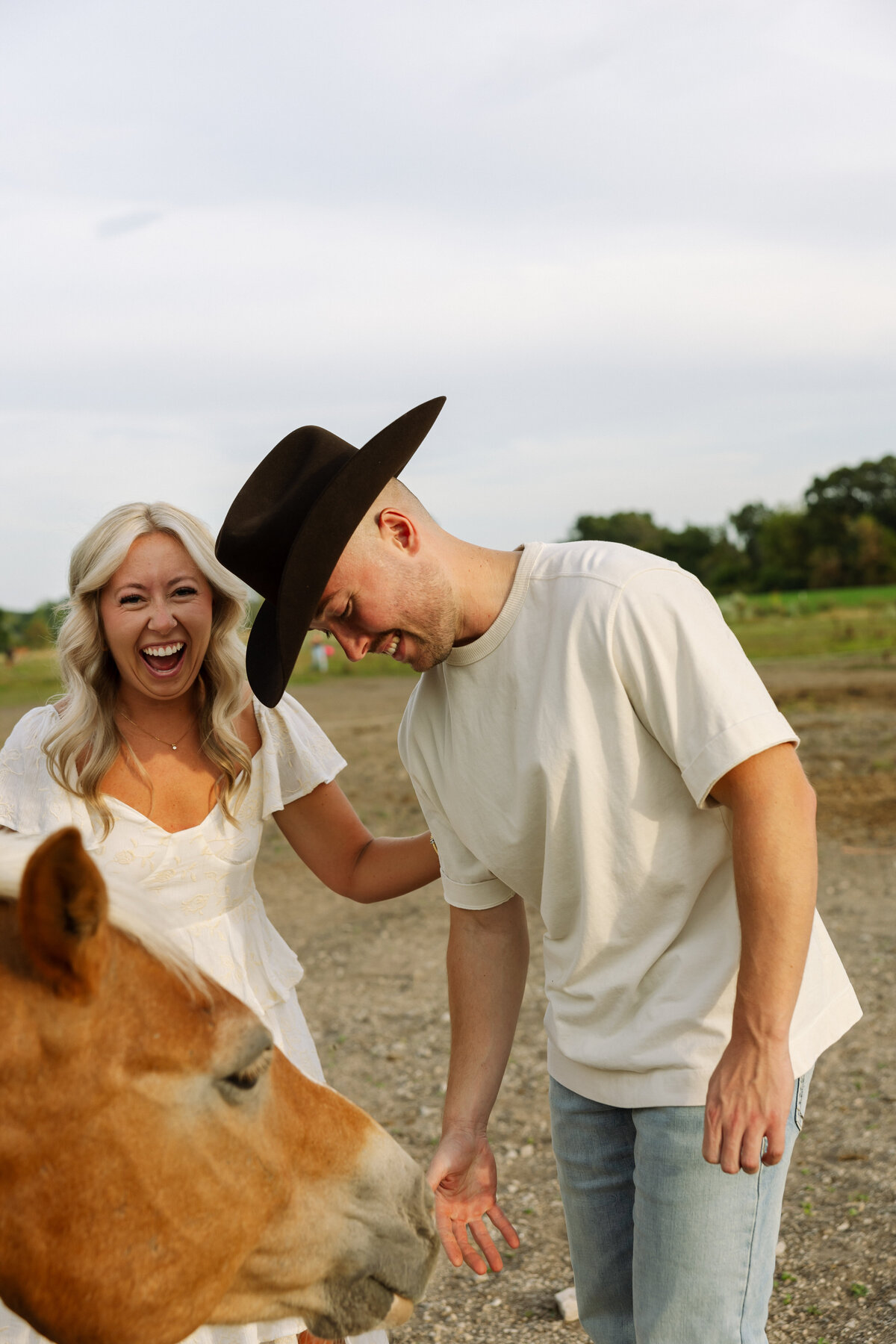 Wisconsin Horse Farm Engagement Session Creative Couples Session-88