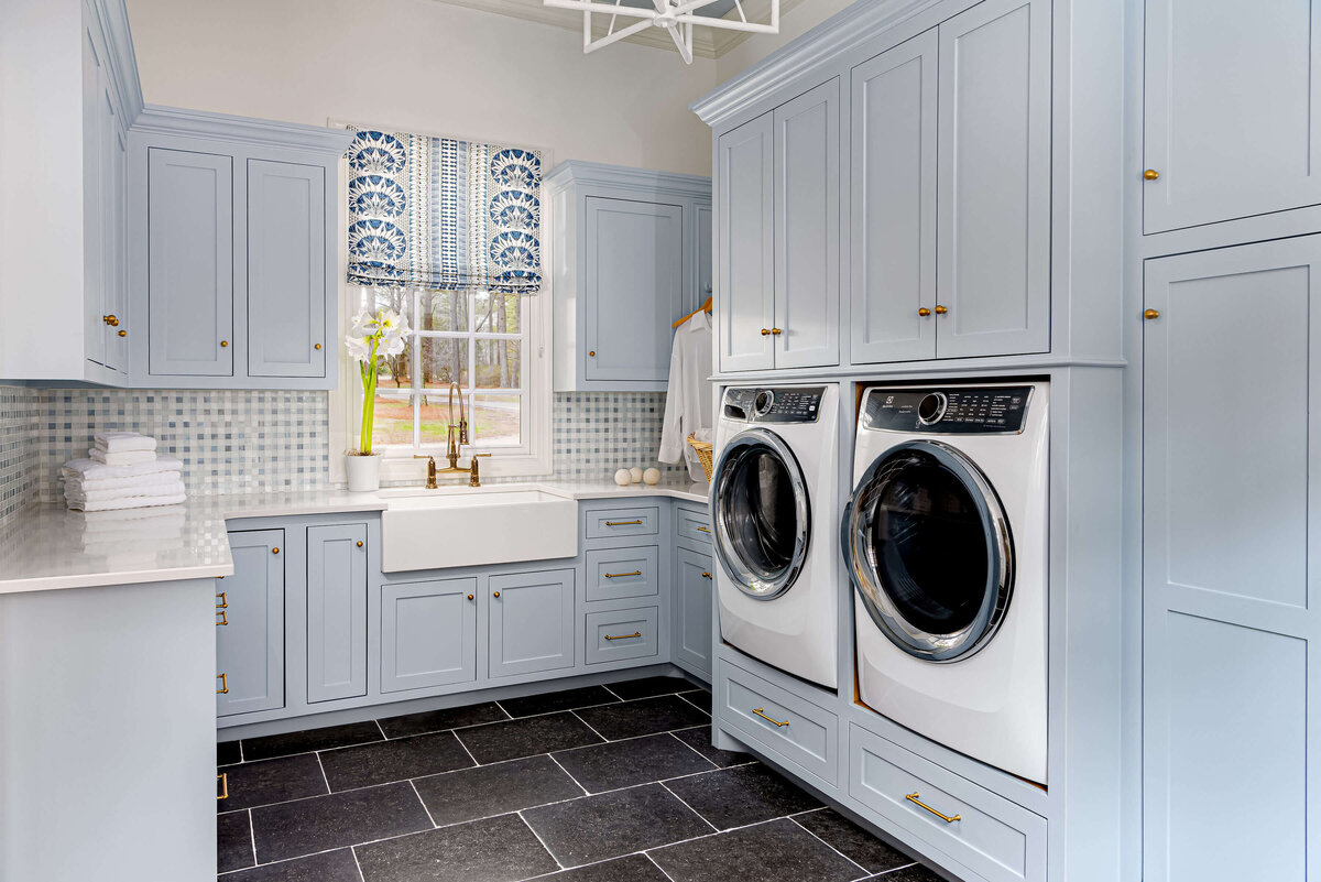 sweet southern home windmill laundry and light blue cabinets