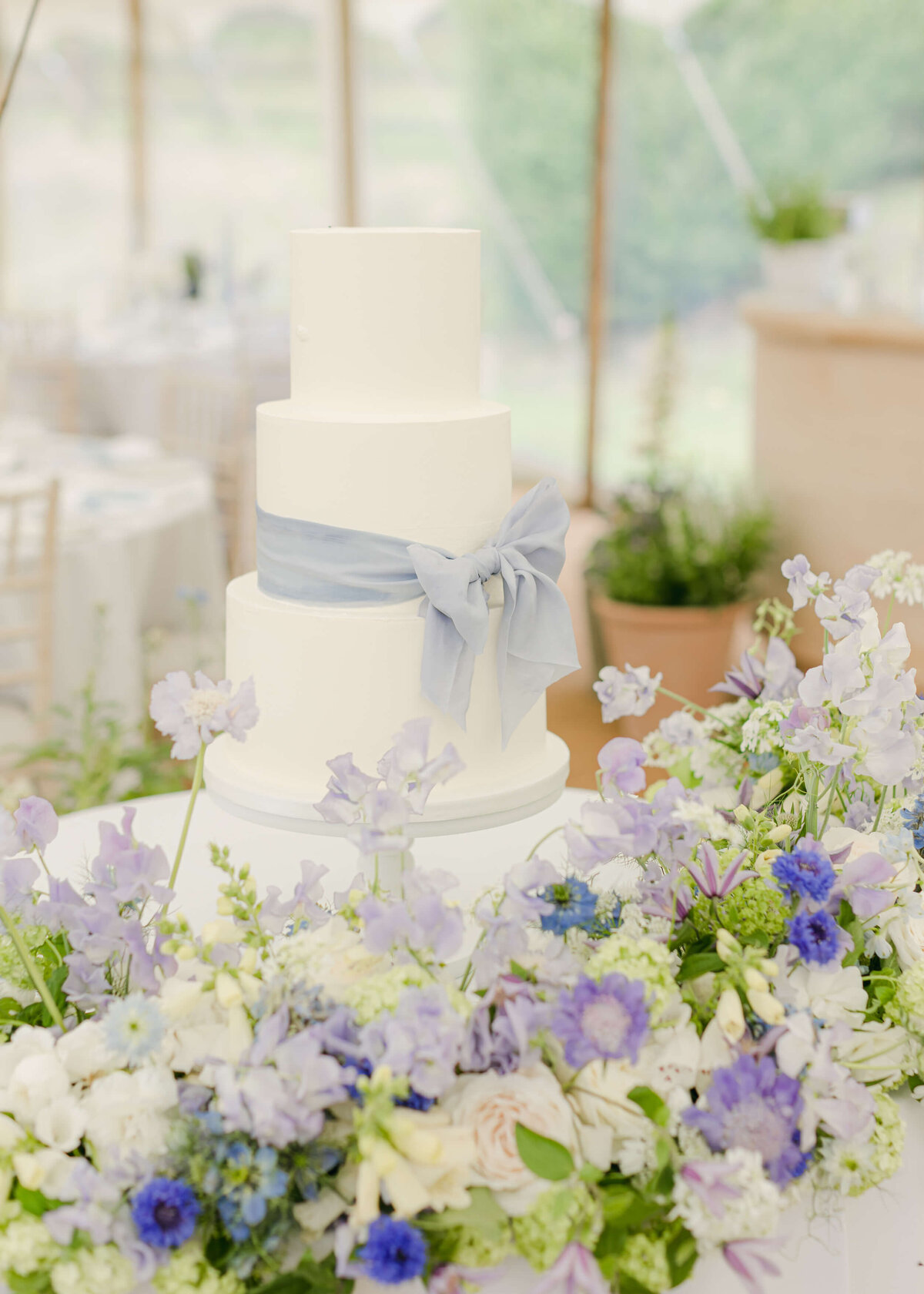 chloe-winstanley-weddings-wiltshire-hatch-house-cake-blue-ribbon