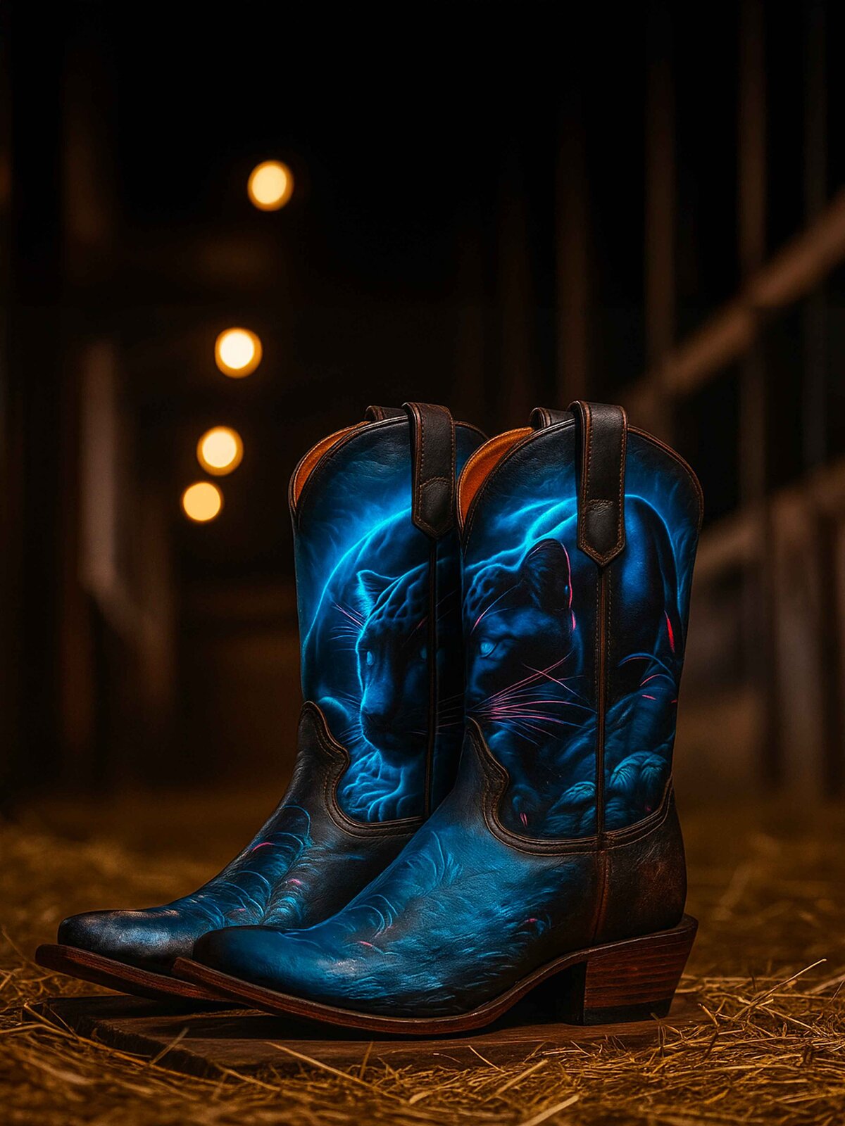CustomPaintedCowgirlBoots_PantherTheme
