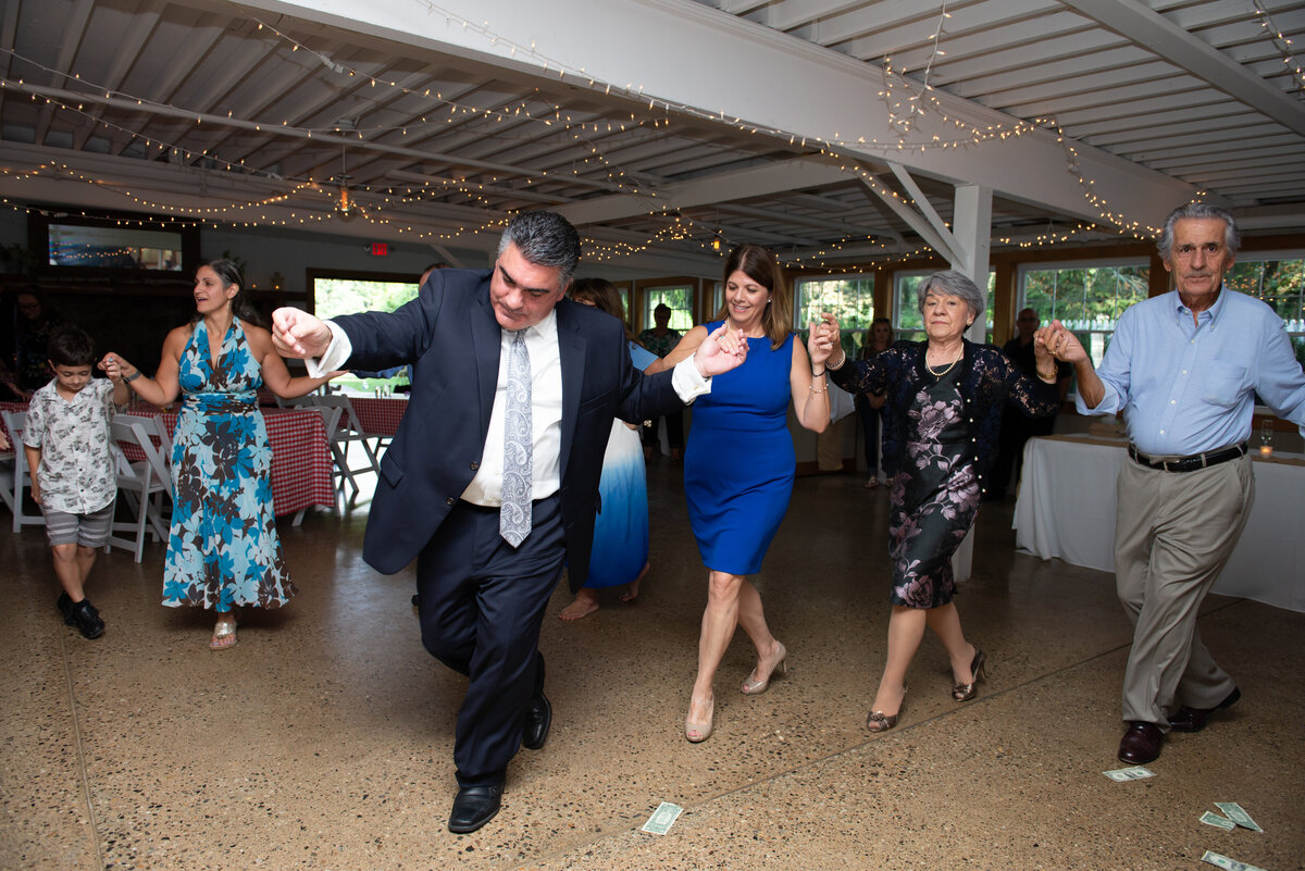 Greek dancing at wedding reception