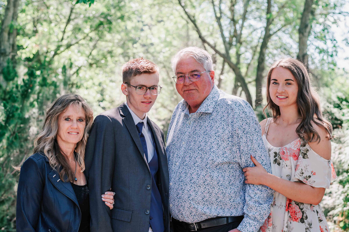 A close up portrait of the family. 