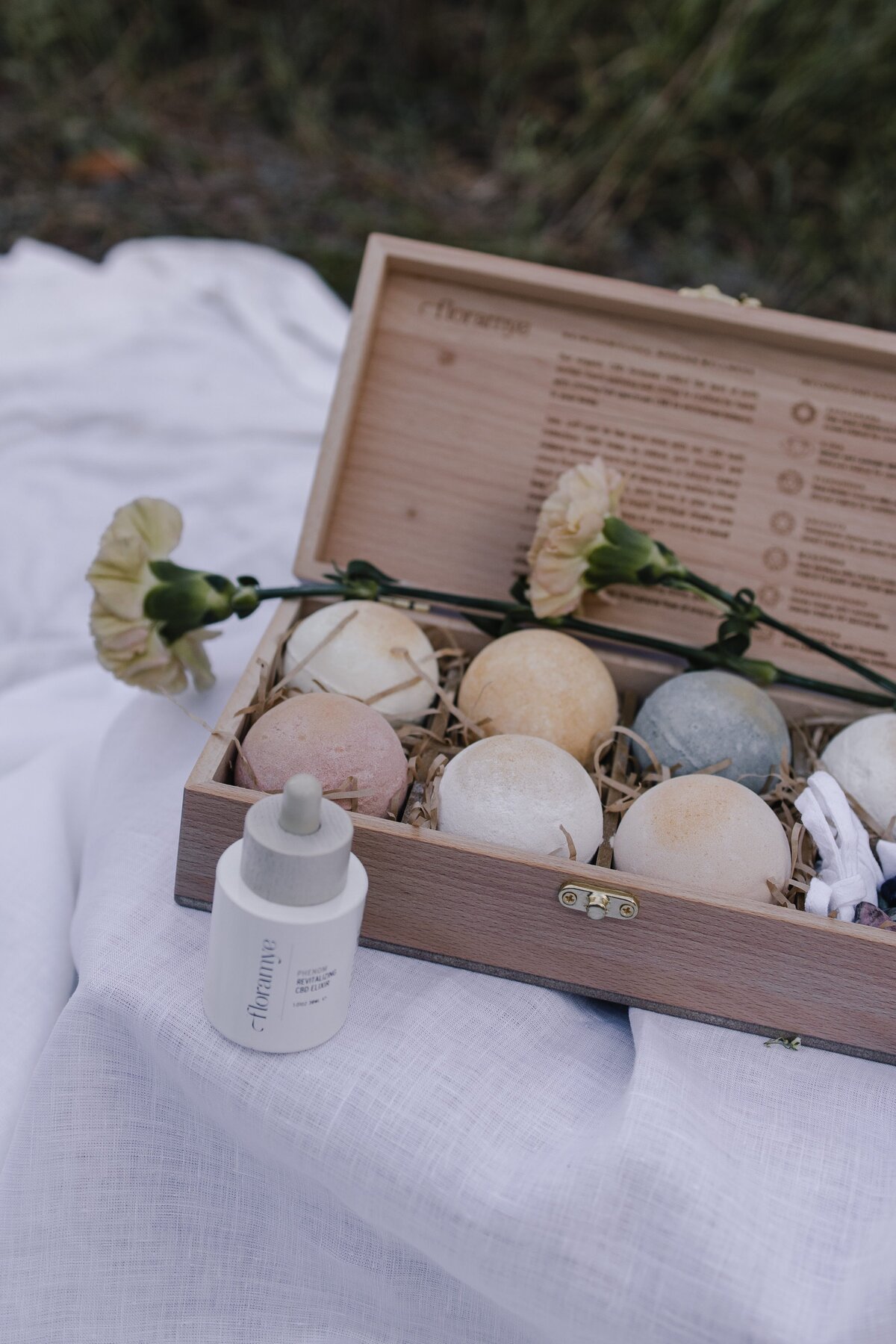 Lake Luisa CBD bath bombs product and lifestyle photography shoot by Alex Perry 