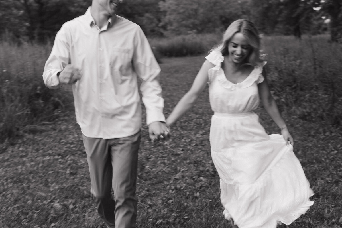 Candid Indianapolis engagement photography walking photo