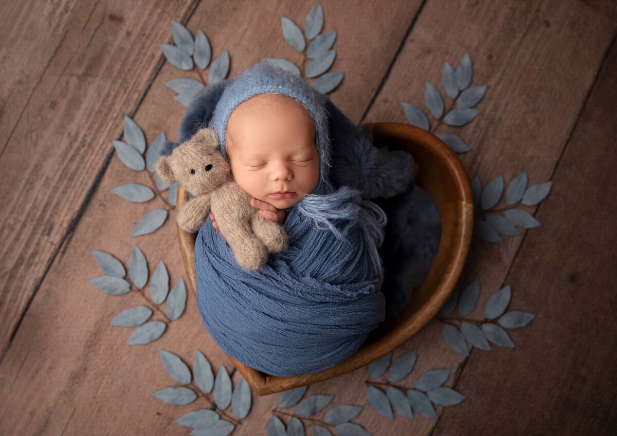 Phoenix Arizona newborn photo boy in blue