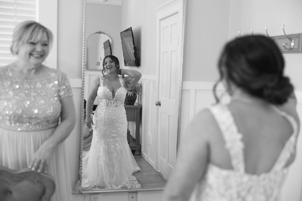 Candid wedding portrait of a couple in downtown Denver, taken by a documentary wedding photographer.