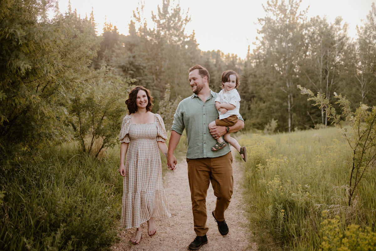 Family walking holding hands