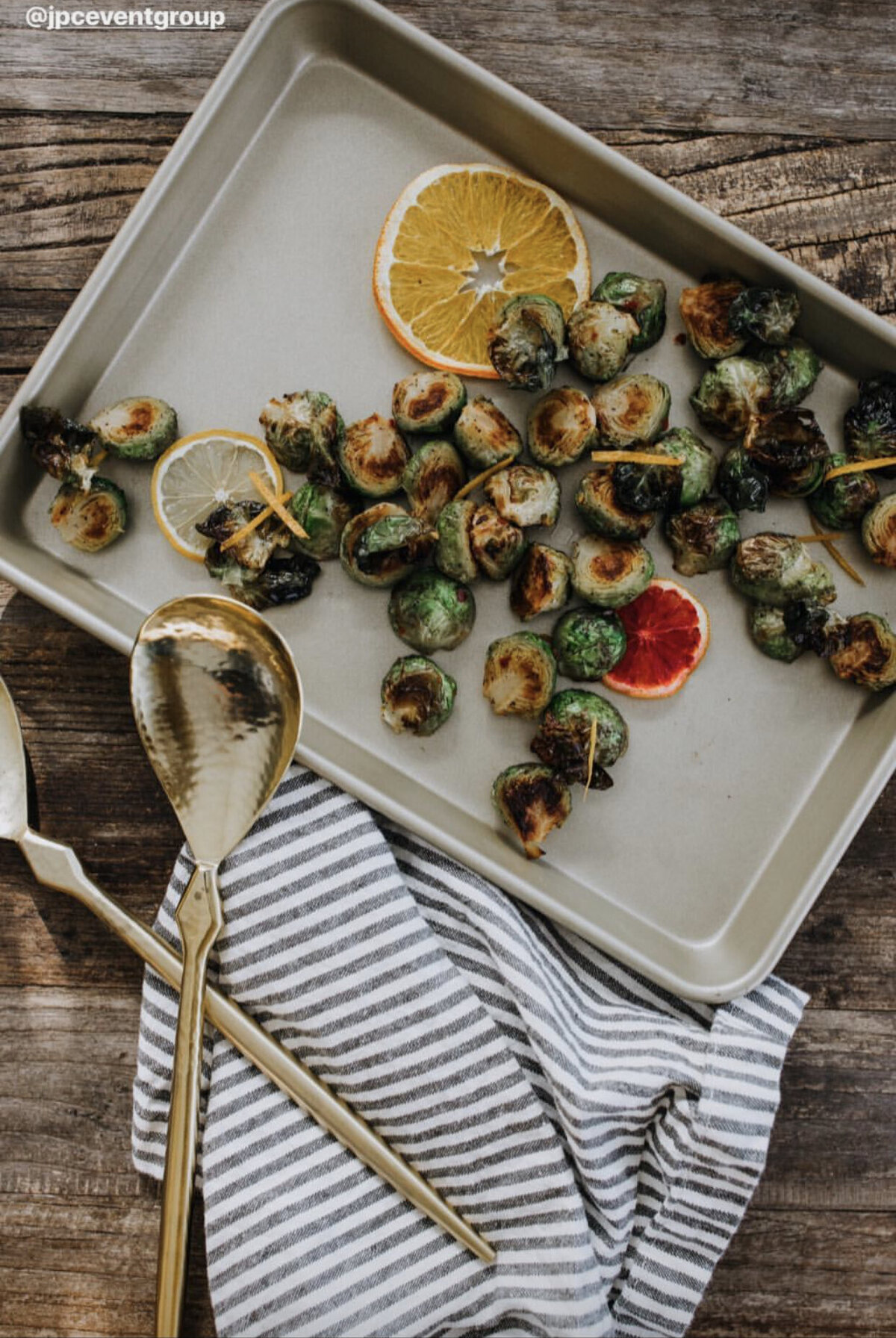 fresh farm to table brussel sprouts with citrus and soy at Willowbrook wedding venue